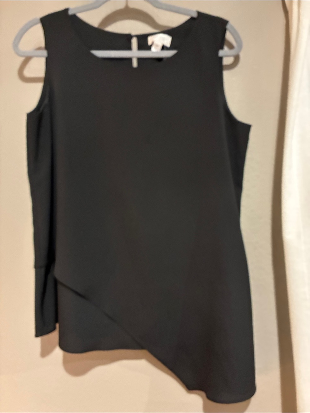 Bisou Bisou Black Sleeveless Asymmetric Camisole